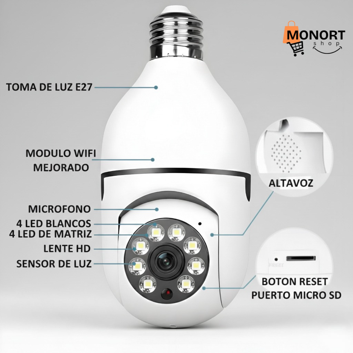 Camaras De Seguridad Tipo Bombillo Wifi