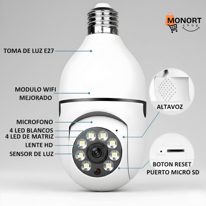 Camaras De Seguridad Tipo Bombillo Wifi